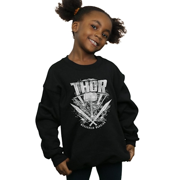 Marvel Girls Thor Ragnarok Hammer Logo Sweatshirt 12-13 år B Black 12-13 Years