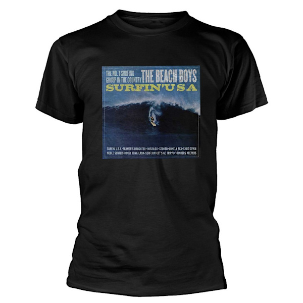 The Beach Boys Unisex Adult Surfin USA Bomull T-shirt XL Svart Black XL