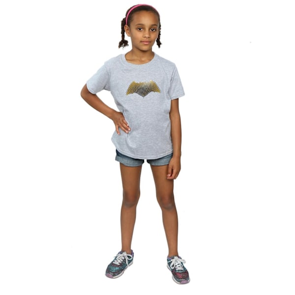 DC Comics Girls Justice League Movie Batman Logo Textured Cotto Sports Grey 7-8 Years