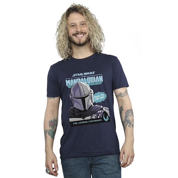 Star Wars The Mandalorian Herr Mando Comic Cover T-shirt XL Marinblå Navy Blue XL
