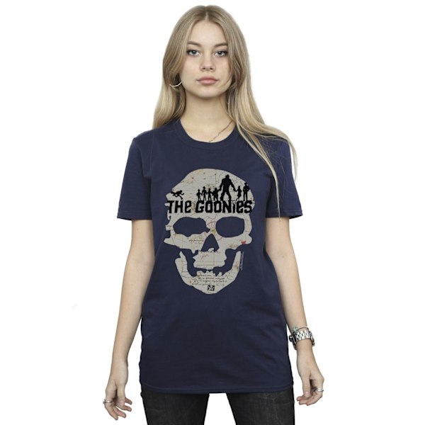 The Goonies Damt-T-shirt i bomull för kvinnor/damer med dödskallekarta 3X Navy Blue 3XL