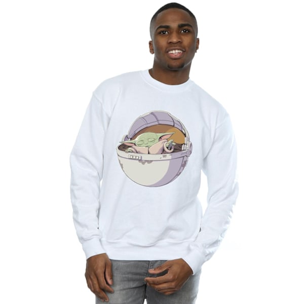 Star Wars The Mandalorian Sleeping Child Sweatshirt för män 4XL Vit White 4XL