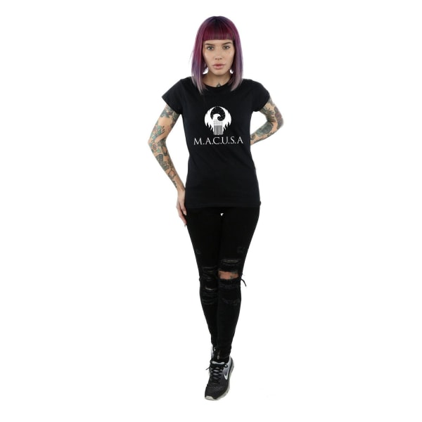 Fantastiska vidunder Kvinnor/Damer MACUSA Logo Bomull T-shirt XL Svart Black XL
