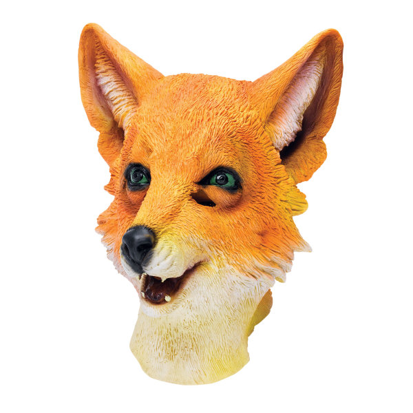 Bristol Novelty Unisex Fox Rubber Head Mask One Size Orange Orange One Size