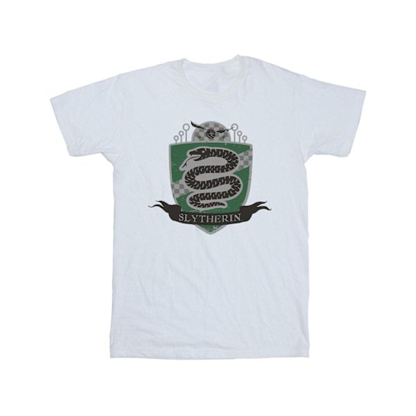 Harry Potter T-shirt för män med Slytherin-bröstmärke, S, vit White S