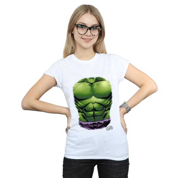 Marvel Womens/Ladies Hulk Chest Burst Bomull T-shirt XXL Vit White XXL