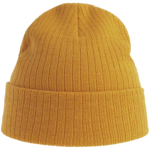 Atlantis Unisex Adult Rio Ribbed Recycled Beanie One Size Musta Mustard One Size