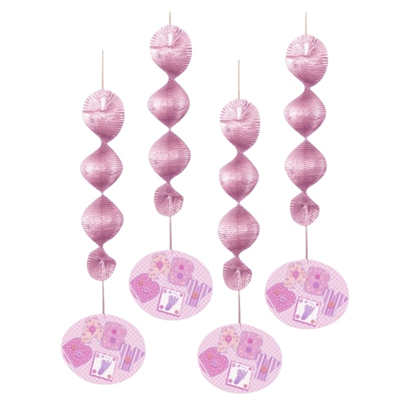 Unika hängande dekorationer för baby shower (paket med 4) One Si Pink One Size