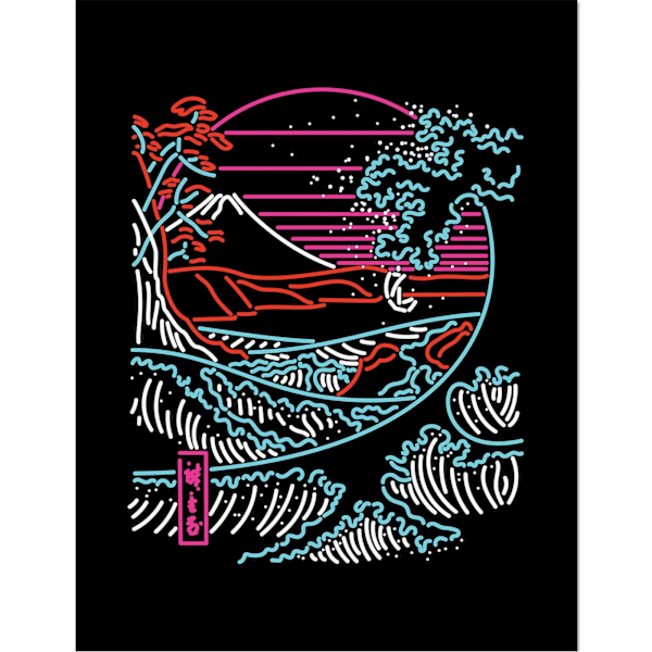 Rocket Man Retro Wave Inramad Poster 45cm x 35cm Flerfärgad Multicoloured 45cm x 35cm