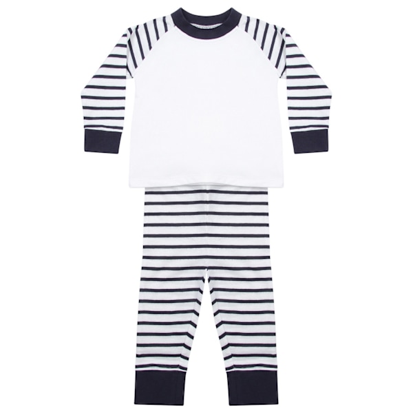 Larkwood Barnkläder/Barn Randiga Långa Pyjamas Set 0-6 Månader Marinblå Navy/White 0-6 Months