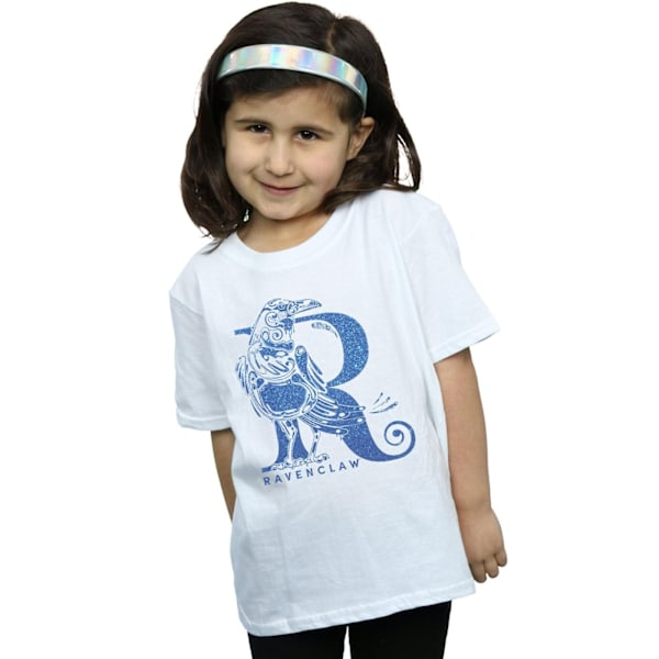 Harry Potter flickor Ravenclaw glitter bomull T-shirt 7-8 år W White 7-8 Years