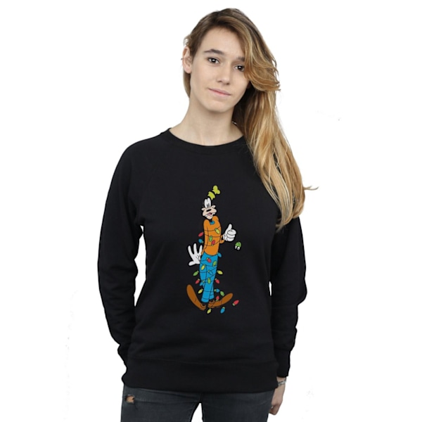 Disney Dam/Kvinnor Goofy Julbelysning Sweatshirt L Svart Black L