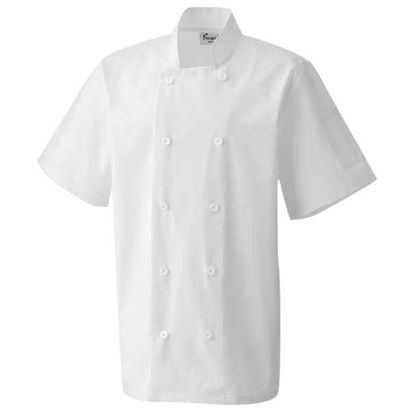 Premier Unisex Kortärmad Kockjacka / Arbetskläder (2-pack) White 4XL