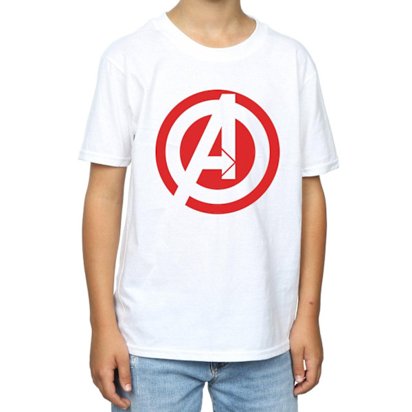 Marvel Boys Avengers Assemble Solid A Logo T-Shirt 7-8 år Vit White 7-8 Years