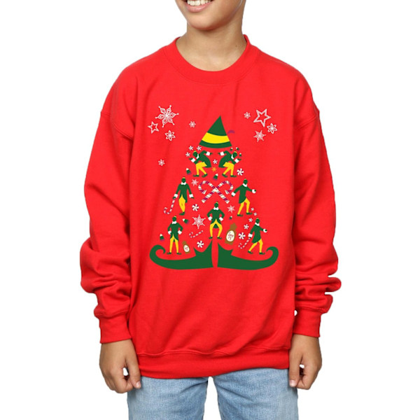 Elf Boys Julgran Sweatshirt 9-11 År Röd Red 9-11 Years