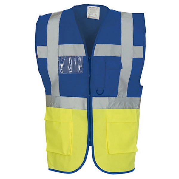 Yoko Hi-Vis Premium Executive/Manager Väst / Jacka (2-pack) Hi Vis Yellow/Royal Blue 3XL