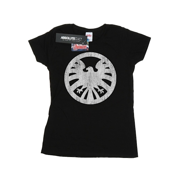 Marvel Womens/Ladies Agents Of SHIELD Distressed Logo Bomull T-shirt Black S