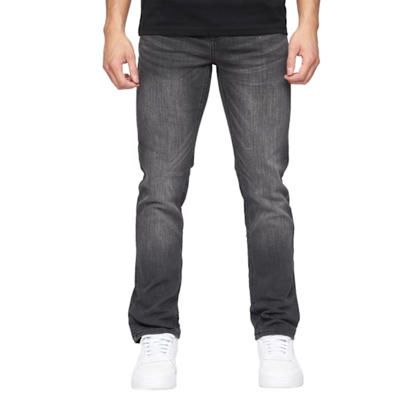 Crosshatch Herr Svelte Stretch Jeans 36R Tvättad Grå Washed Grey 36R