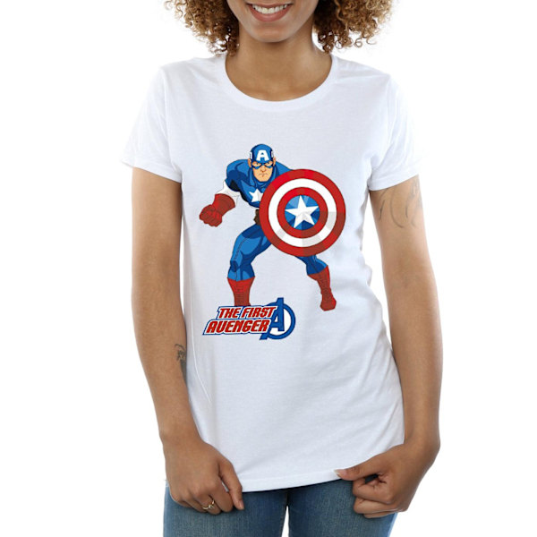 Marvel Dam/Damer Captain America The First Avenger Bomull T-shirt White XXL