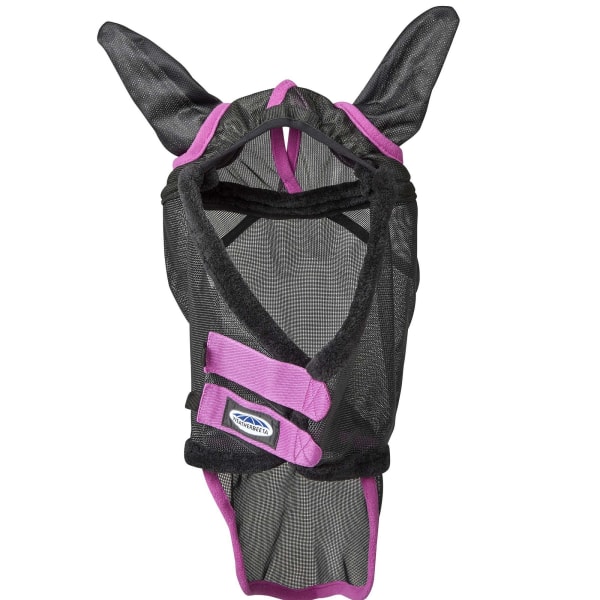 Weatherbeeta Comfitec Deluxe Mesh Hållbar Hästflugmössa Med Öron & Näsa Liten Ponny Svart/Lila Black/Purple Small Pony