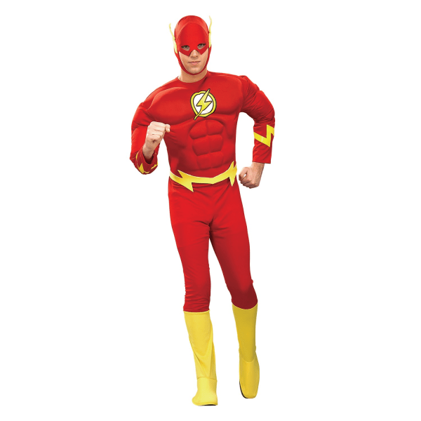 The Flash Mens Muscles Costume L Röd/Gul Red/Yellow L