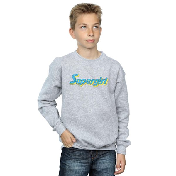 DC Comics Boys Supergirl Crackle Logo Sweatshirt 9-11 år Spo Sports Grey 9-11 Years