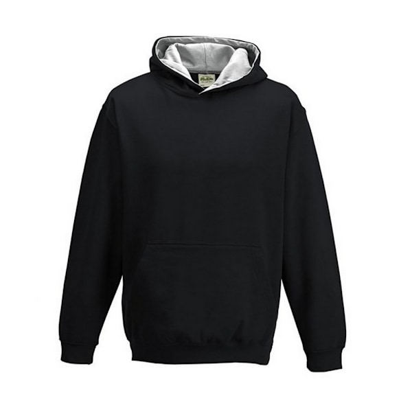 Awdis Barn/Barn Varsity Hoodie 5-6 År Jet Black/Heather Jet Black/Heather Grey 5-6 Years