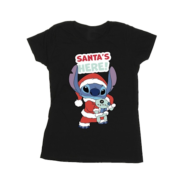 Disney Dam/Dam Lilo & Stitch Santa´s Here Bomull T-shirt Black S