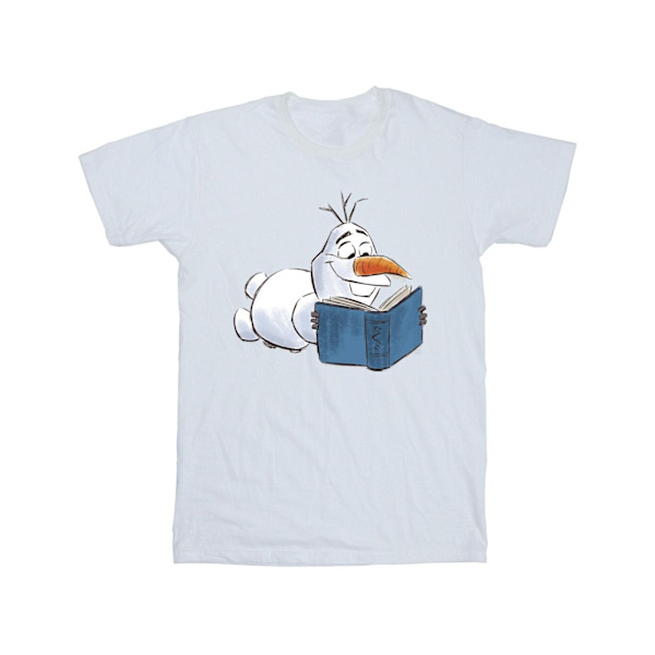 Disney Girls Frozen Olaf Reading Bomull T-shirt 5-6 år Vit White 5-6 Years