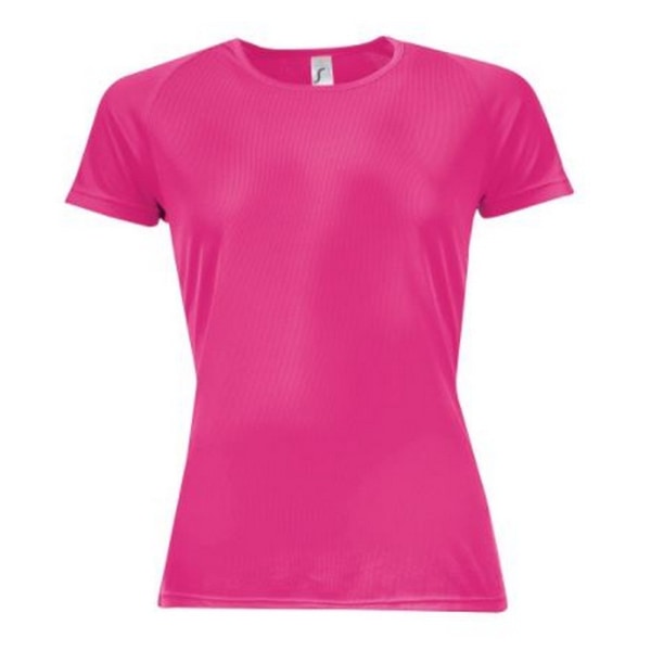 SOLS Sportig kortärmad T-shirt dam/dam XXL neonrosa Neon Pink XXL