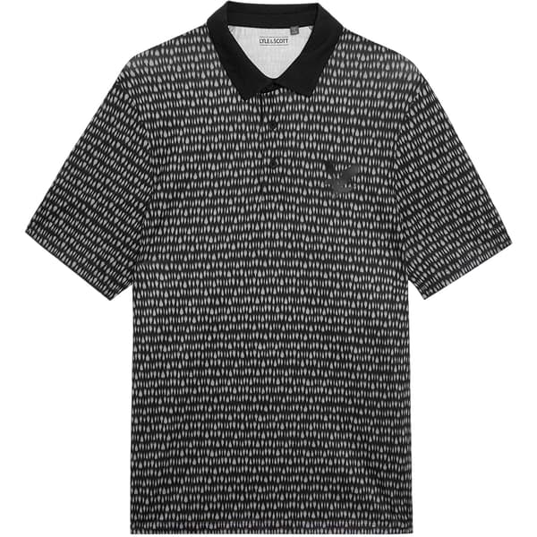 Lyle & Scott Mönstrad Golf Pikétröja för Herr L Jet Black Jet Black L
