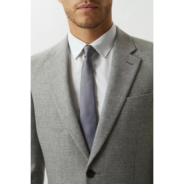 Burton Mens Crosshatch Tweed Enkelknäppt Slim Suit Jacka 3 Grey 38R