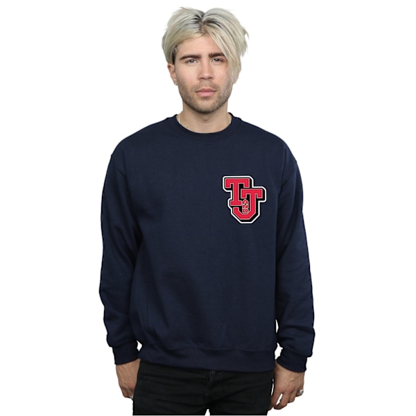 Tom And Jerry Herr Sweatshirt med Collegiate-logotyp L Marinblå Navy Blue L