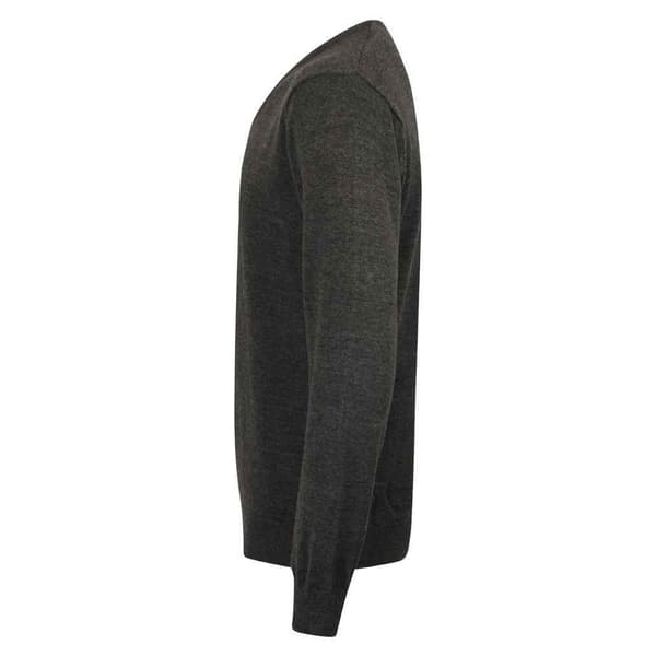 Henbury Herr Bomull Akryl V-ringad Sweatshirt 3XL Gråmelerad Grey Marl 3XL