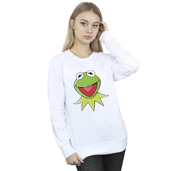 Disney Dam/Damer Muppets Kermit Huvud Sweatshirt M Vit White M