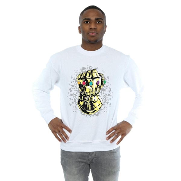 Marvel Mens Avengers Infinity War Thanos Fist Sweatshirt L Vit White L