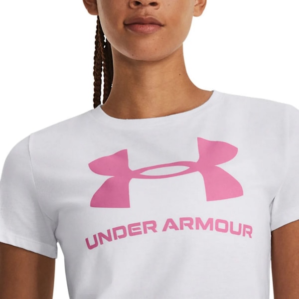 Under Armour Dam/Flickor Sportstyle Print Fill T-Shirt 12 UK White 12 UK