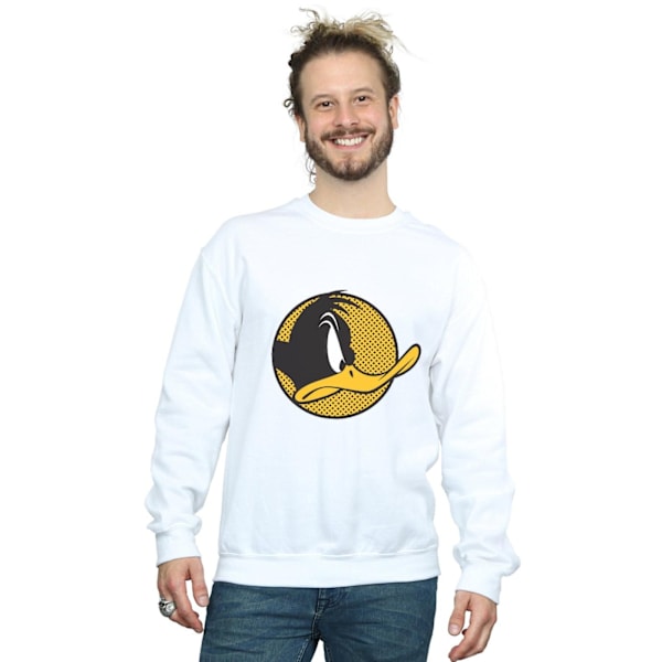 Looney Tunes Herr Daffy Duck Prickig Profil Sweatshirt M Vit White M