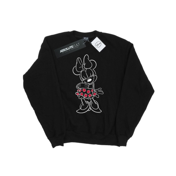 Disney Dam/dam Minnie Mouse Outline Polka Dot Sweatshirt Black S