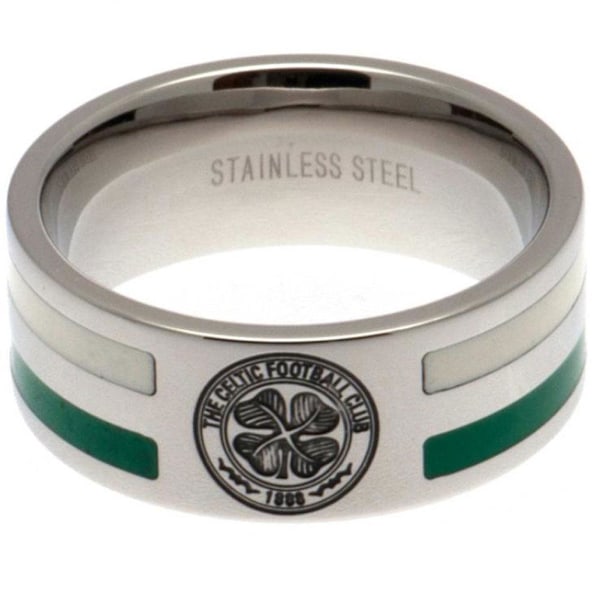 Celtic FC Färg Stripe Ring Liten Silver/Grön/Vit Silver/Green/White Small