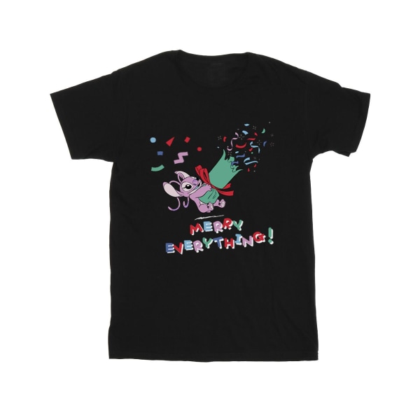 Disney Girls Lilo And Stitch Angel Merry Everything Cotton T-Sh Black 9-11 Years