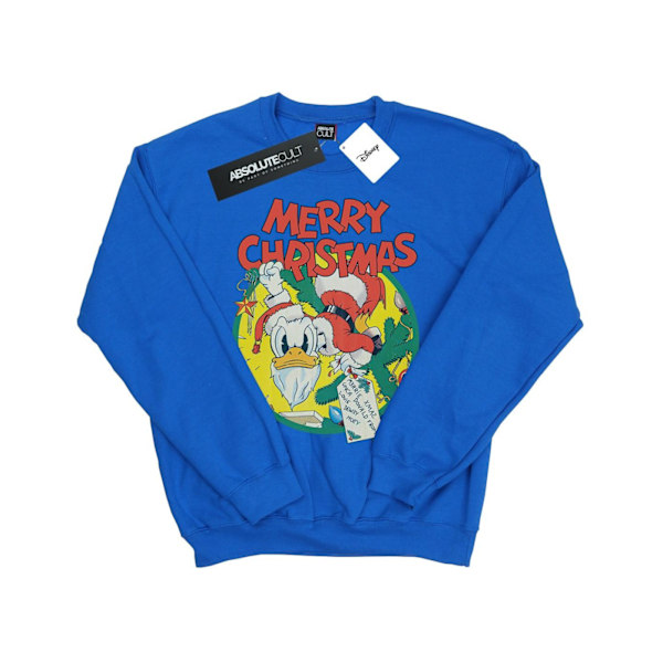 Disney Girls Donald Duck Merry Christmas Sweatshirt 5-6 år R Royal Blue 5-6 Years