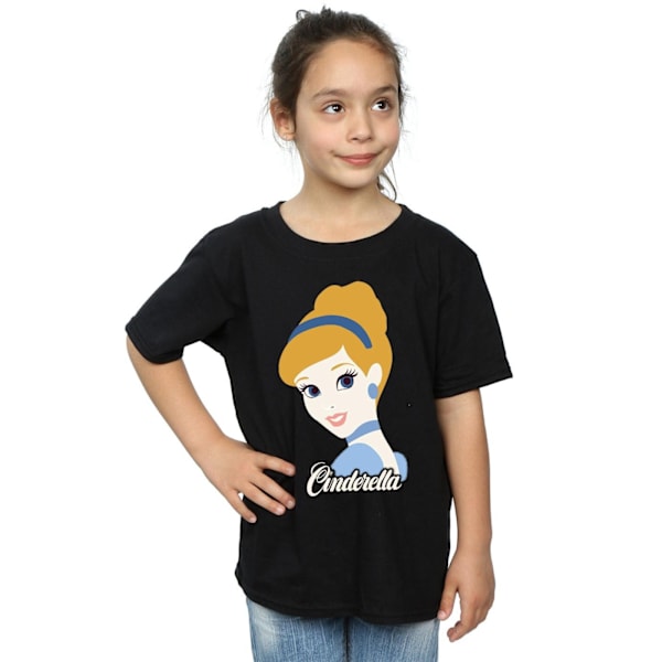 Cinderella Girls Silhouette Bomull T-shirt 9-11 år Svart Black 9-11 Years