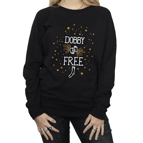 Harry Potter Dam/Kvinnor Dobby Är Bomull Sweatshirt L Svart Black L