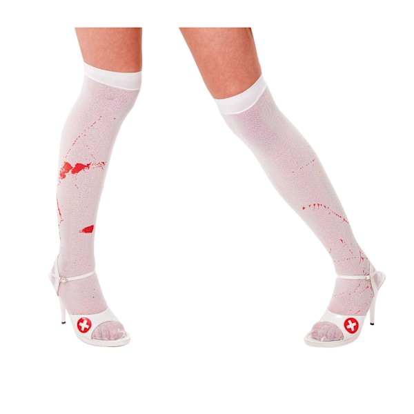 Bristol Novelty Dam/Dam Blood Splat Strumpor One Size Wh White One Size