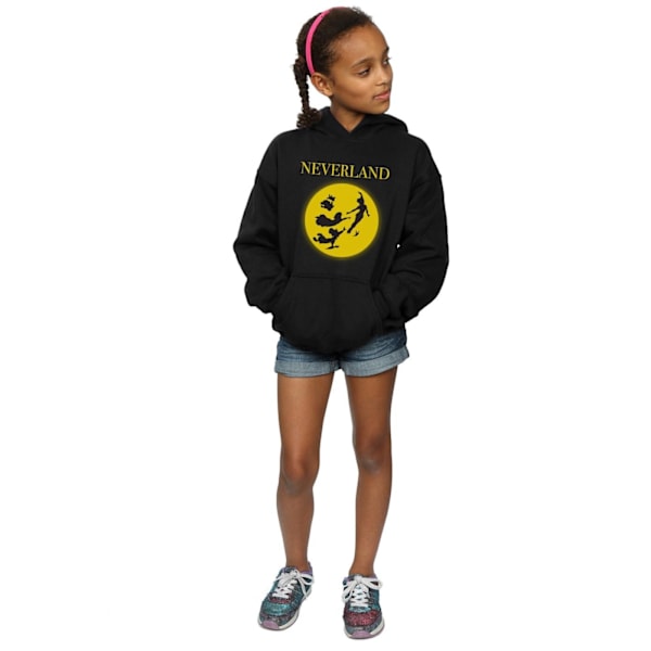 Peter Pan Girls Moon Silhouette Hoodie 12-13 år Svart Black 12-13 Years