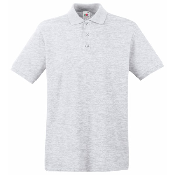 Fruit Of The Loom Premium Herr Poloskjorta Kortärmad S Heathe Heather Grey S