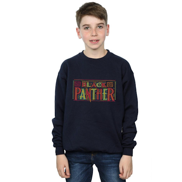 Marvel Boys Black Panther Tribal Logo Sweatshirt 12-13 år Marinblå Navy Blue 12-13 Years