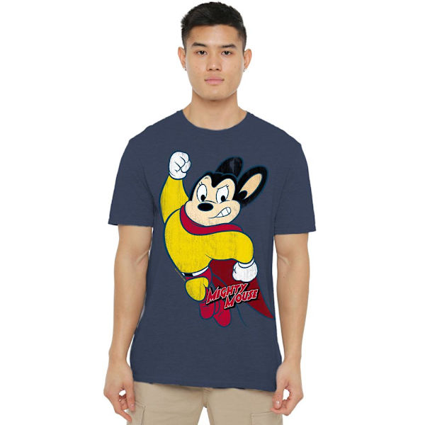 Mighty Mouse Unisex Vuxen Klassisk Hero T-Shirt M Marinblå Navy M