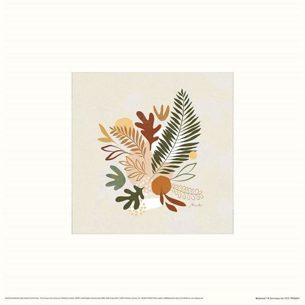 Dominique Vari Botanisk Tryck 30cm x 30cm Grön/Kräm Green/Cream 30cm x 30cm